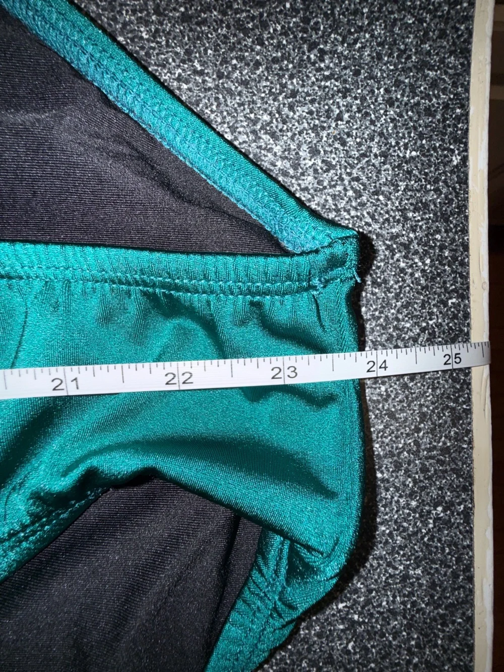 Kandi Kouture Teal and Black Dance Leotard Size Child X-Large